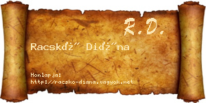 Racskó Diána névjegykártya